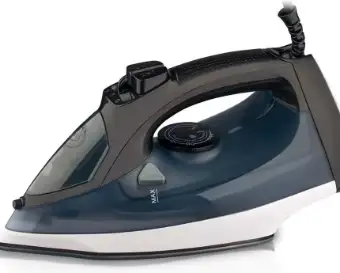 Corded electric clothes iron with non-stick soleplate and temperature dial