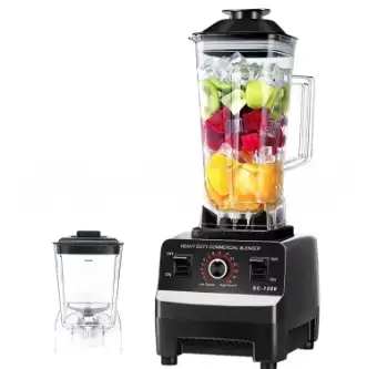 Heavy-duty commercial blender with tall jar, control panel and spare grinding jar